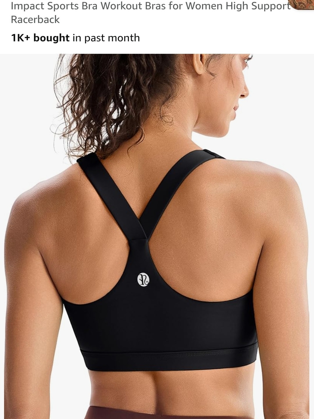 Racerback High-Impact Sports Bra in Black